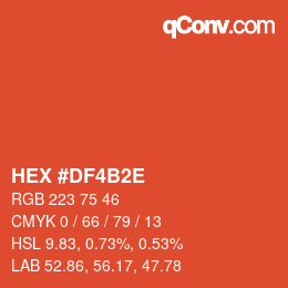 Color code: HEX #DF4B2E | qconv.com