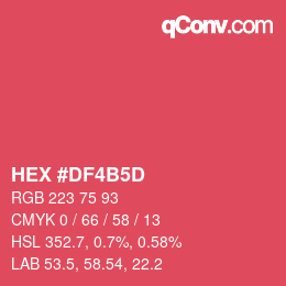 Color code: HEX #DF4B5D | qconv.com