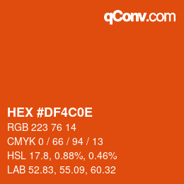 Color code: HEX #DF4C0E | qconv.com