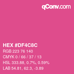 カラーコード: HEX #DF4C8C | qconv.com