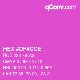 Color code: HEX #DF4CCE | qconv.com