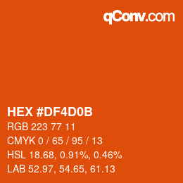 Color code: HEX #DF4D0B | qconv.com