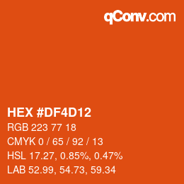 Color code: HEX #DF4D12 | qconv.com
