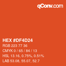 Color code: HEX #DF4D24 | qconv.com