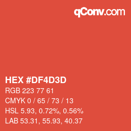 カラーコード: HEX #DF4D3D | qconv.com