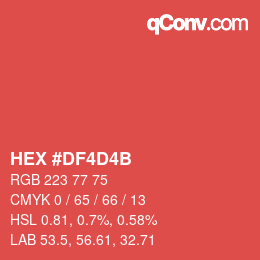 カラーコード: HEX #DF4D4B | qconv.com