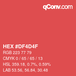 カラーコード: HEX #DF4D4F | qconv.com