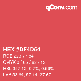 Color code: HEX #DF4D54 | qconv.com