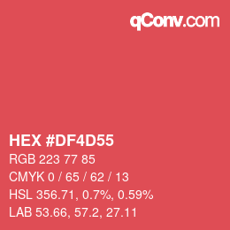 カラーコード: HEX #DF4D55 | qconv.com