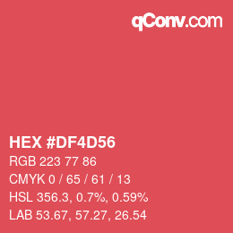 Color code: HEX #DF4D56 | qconv.com