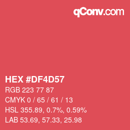 Color code: HEX #DF4D57 | qconv.com