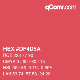 Color code: HEX #DF4D5A | qconv.com