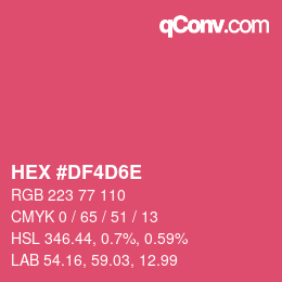 Color code: HEX #DF4D6E | qconv.com