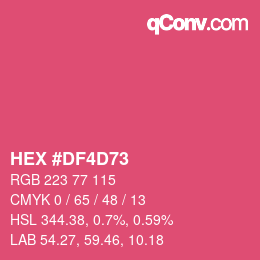 カラーコード: HEX #DF4D73 | qconv.com