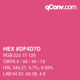 颜色代码: HEX #DF4D7D | qconv.com