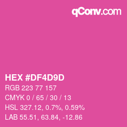カラーコード: HEX #DF4D9D | qconv.com