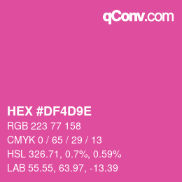 カラーコード: HEX #DF4D9E | qconv.com