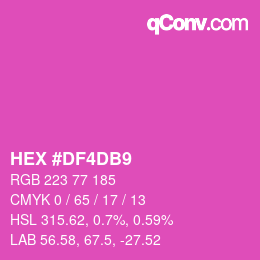 カラーコード: HEX #DF4DB9 | qconv.com