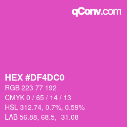 カラーコード: HEX #DF4DC0 | qconv.com