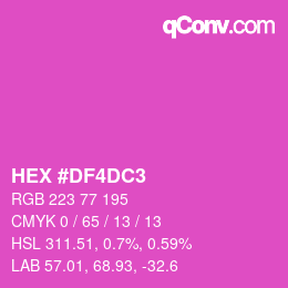 カラーコード: HEX #DF4DC3 | qconv.com