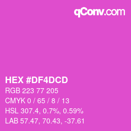 カラーコード: HEX #DF4DCD | qconv.com