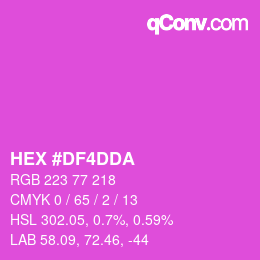 颜色代码: HEX #DF4DDA | qconv.com