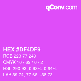 Color code: HEX #DF4DF9 | qconv.com