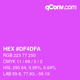 Color code: HEX #DF4DFA | qconv.com