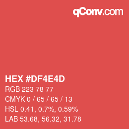 カラーコード: HEX #DF4E4D | qconv.com