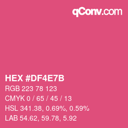 颜色代码: HEX #DF4E7B | qconv.com