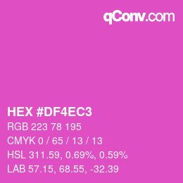 カラーコード: HEX #DF4EC3 | qconv.com