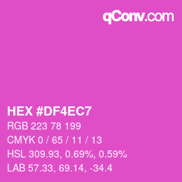 カラーコード: HEX #DF4EC7 | qconv.com