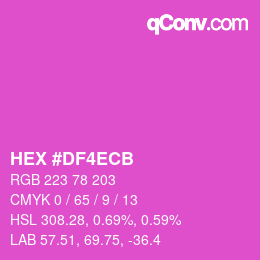 颜色代码: HEX #DF4ECB | qconv.com