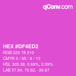 颜色代码: HEX #DF4ED2 | qconv.com
