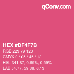 カラーコード: HEX #DF4F7B | qconv.com