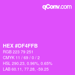 Color code: HEX #DF4FFB | qconv.com