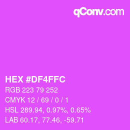 カラーコード: HEX #DF4FFC | qconv.com
