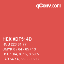 Color code: HEX #DF514D | qconv.com