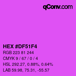 Color code: HEX #DF51F4 | qconv.com