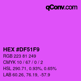 Color code: HEX #DF51F9 | qconv.com