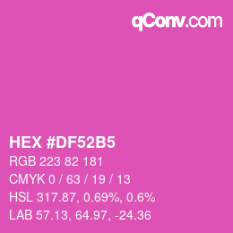 カラーコード: HEX #DF52B5 | qconv.com