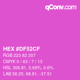 Color code: HEX #DF52CF | qconv.com