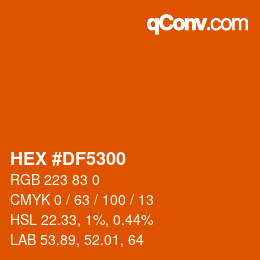 Color code: HEX #DF5300 | qconv.com