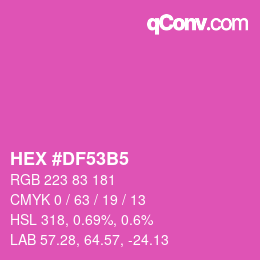 颜色代码: HEX #DF53B5 | qconv.com