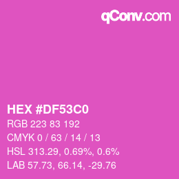 カラーコード: HEX #DF53C0 | qconv.com
