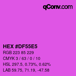 Color code: HEX #DF55E5 | qconv.com