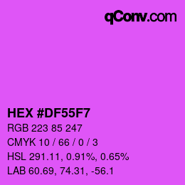 Color code: HEX #DF55F7 | qconv.com