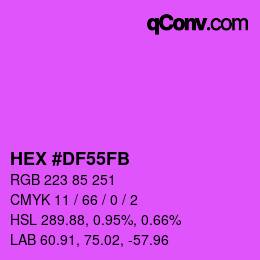 Color code: HEX #DF55FB | qconv.com