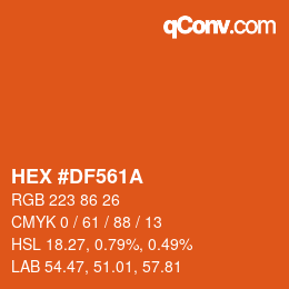 Color code: HEX #DF561A | qconv.com