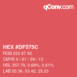 Color code: HEX #DF575C | qconv.com